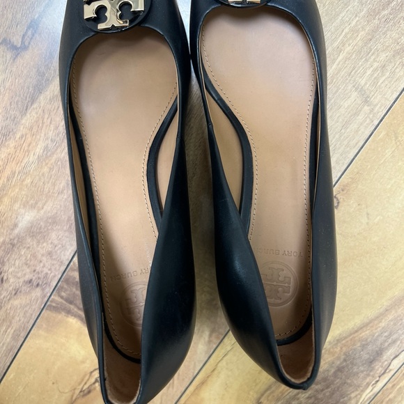 Tory Burch Claire 65mm Calf Leather Open Toe Wedges Size 7 - Picture 6 of 8